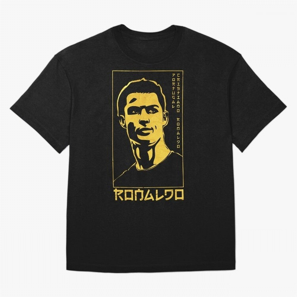 Ronaldo Golden Style Portrait art illustration Oversized T-Shirt Discover FIFA World Cup 2026 USA Canada Mexico Spirit, Featuring England, France and Netherlands, Haaland and Mbappe, Classic Soccer Heritage, Championship Pressure, Fan Loyalty and