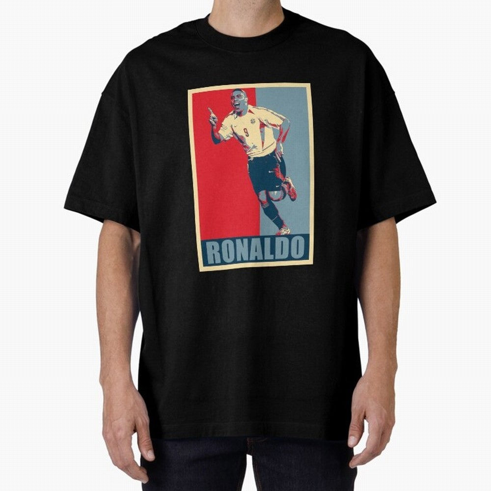 Ronaldo De Lima Celebration Oversized T-Shirt Bring a Vintage Feel to FIFA World Cup 2026 for Fans of Neymar, Haaland and Cristiano Ronaldo and Spain, Bringing Stadium Chants, National Pride, Trophy Dreams and Unforgettable Football Memories;