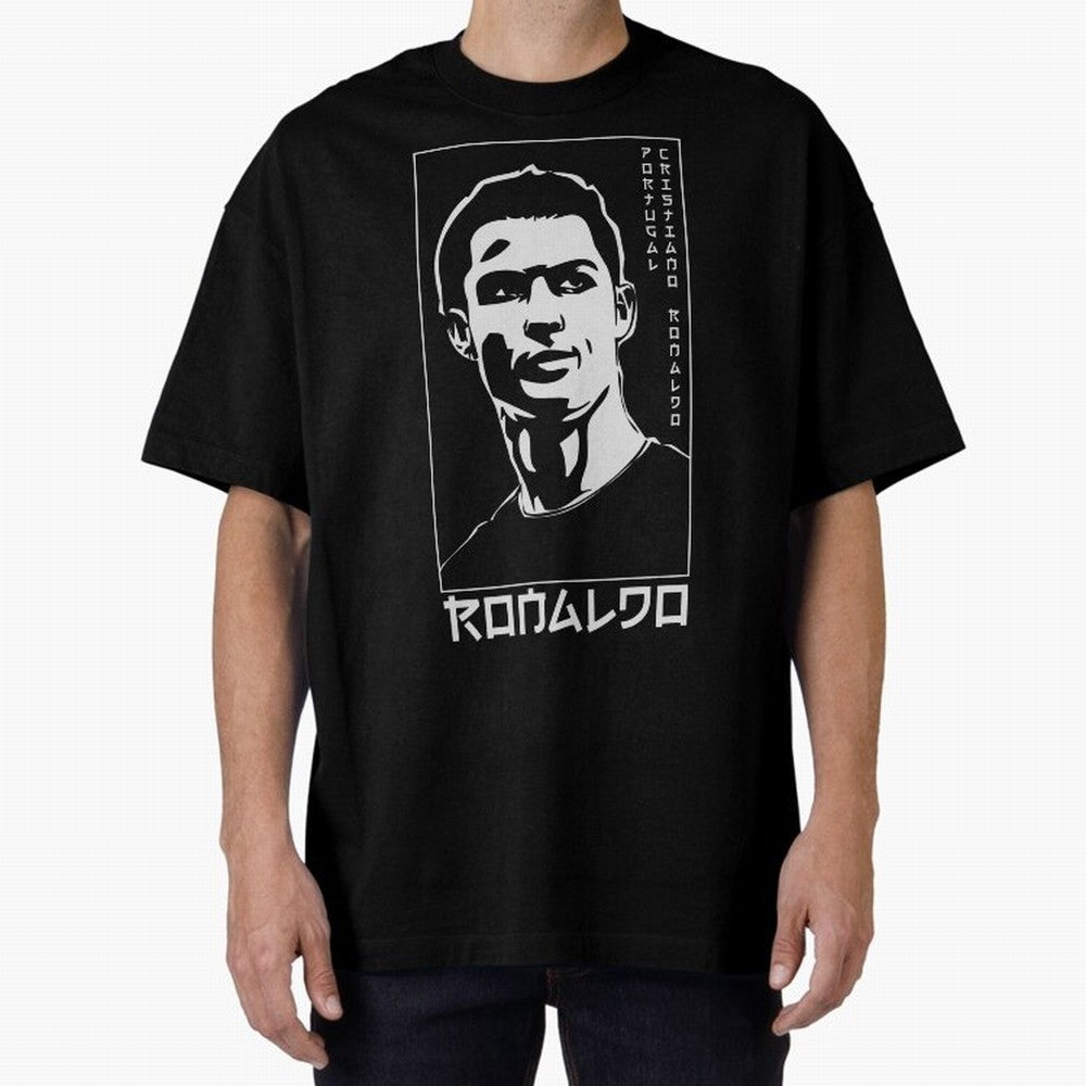 Ronaldo Japanese Style Portrait art illustration Oversized T-Shirt Bring a Vintage Feel to the FIFA World Cup 2026 Journey through Cristiano Ronaldo Highlights, Spain Pride, Stadium Memories, Football Loyalty, International Chants and Championship