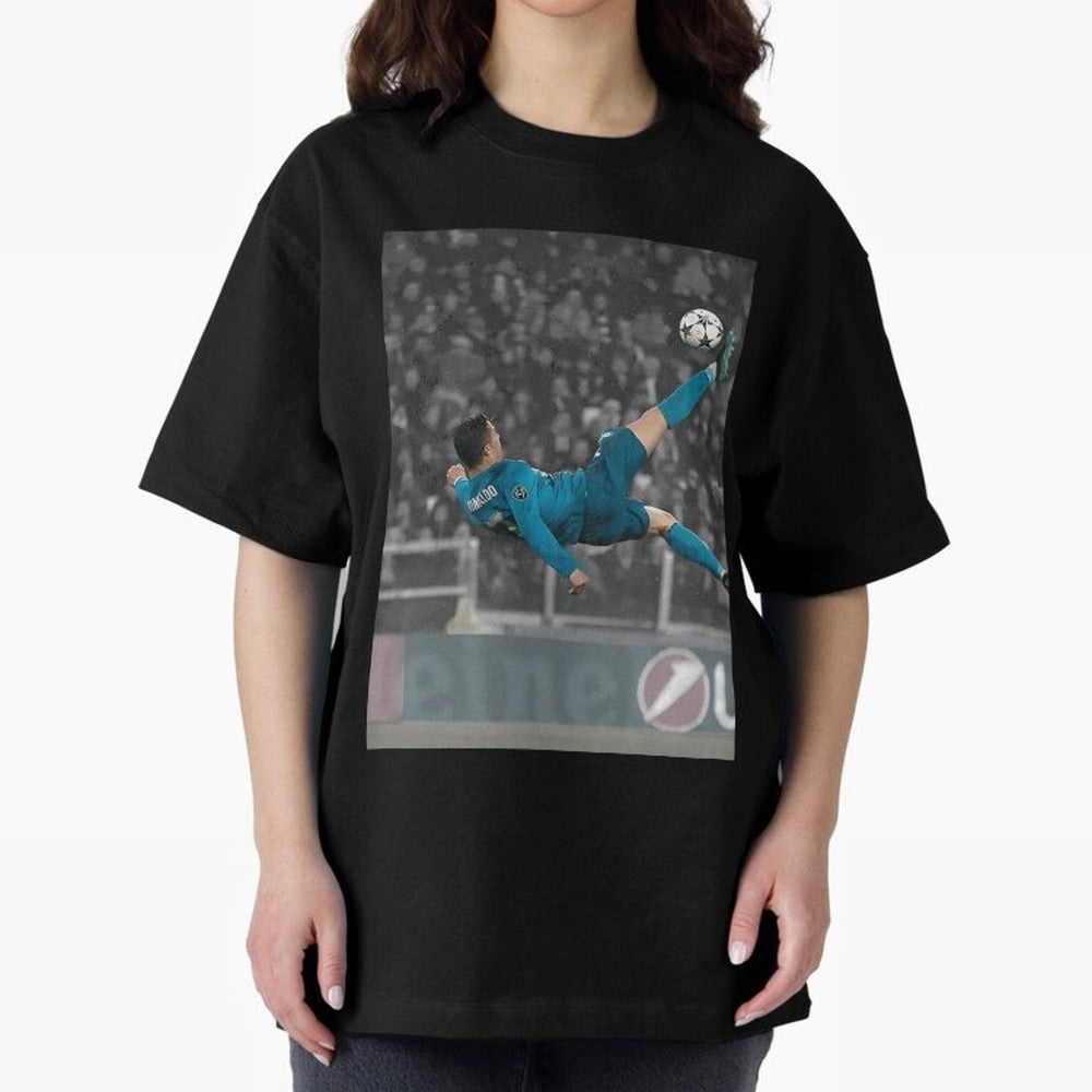 C Ronaldo Poster	 Oversized T-Shirt Show Championship Spirit for Global Football Passion for FIFA World Cup 2026 Group Stage, Made for CR7 and Messi, England, France and Netherlands, Global Supporter Spirit, Legendary Goals, National Colors and