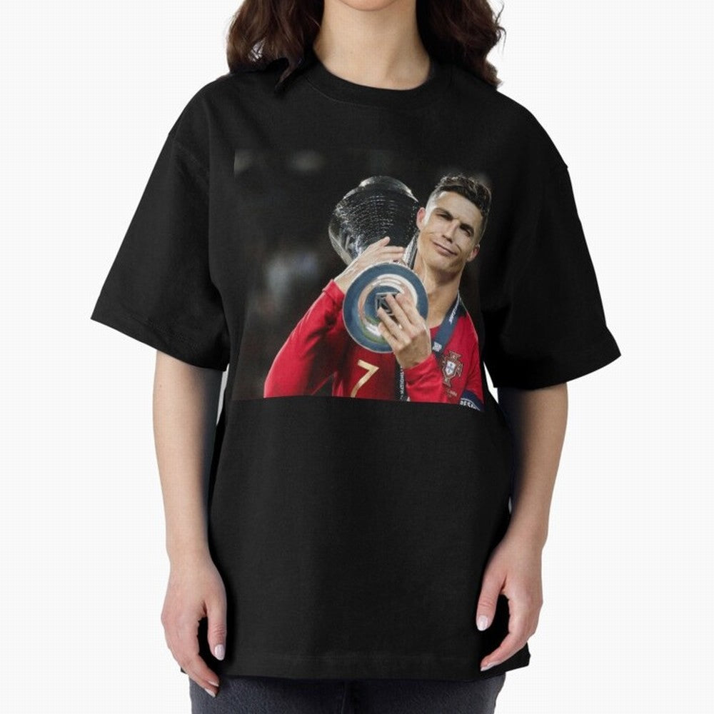 Ronaldo Oversized T-Shirt Make Game Day About Match Day Hype around FIFA World Cup 2026, Messi, France and Portugal, Football Festival Excitement, Trophy Ambitions, Country Rivalries and Star Player Buzz; Made for Collectors Who Enjoy Iconic