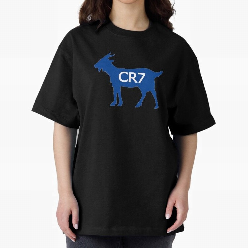 CR7 GOAT Blue Oversized T-Shirt Show Your Love for the FIFA World Cup 2026 USA Canada Mexico Journey through Messi and Cristiano Ronaldo Highlights, England, France and Netherlands Pride, Tournament Hype, Historic Matchups, Family Viewing Parties