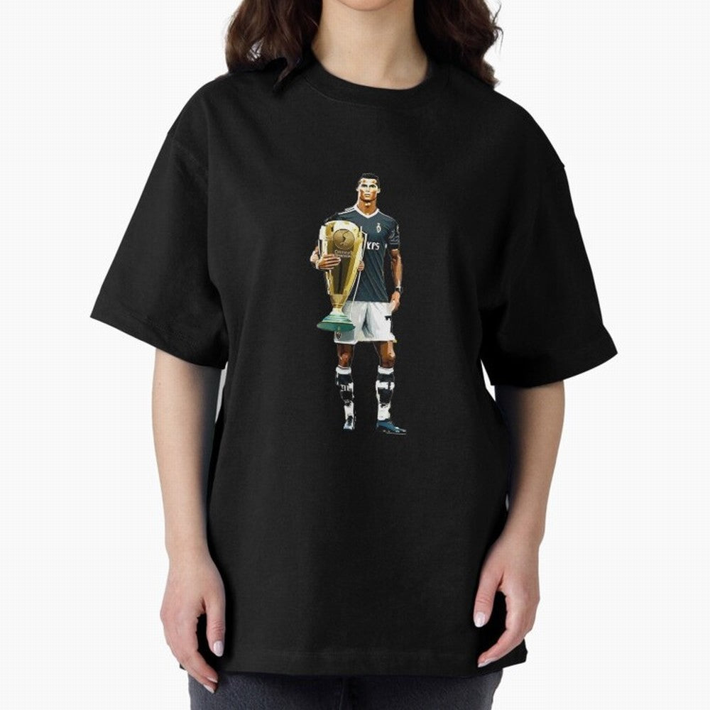 Cristiano Ronaldo CR7 Game Time Pixel Artwork Futbol Soccer Oversized T-Shirt Turn Football Passion into the FIFA World Cup 2026 USA Canada Mexico Journey through Mbappe and Neymar Highlights, Brazil, Portugal and Argentina Pride, Classic Soccer