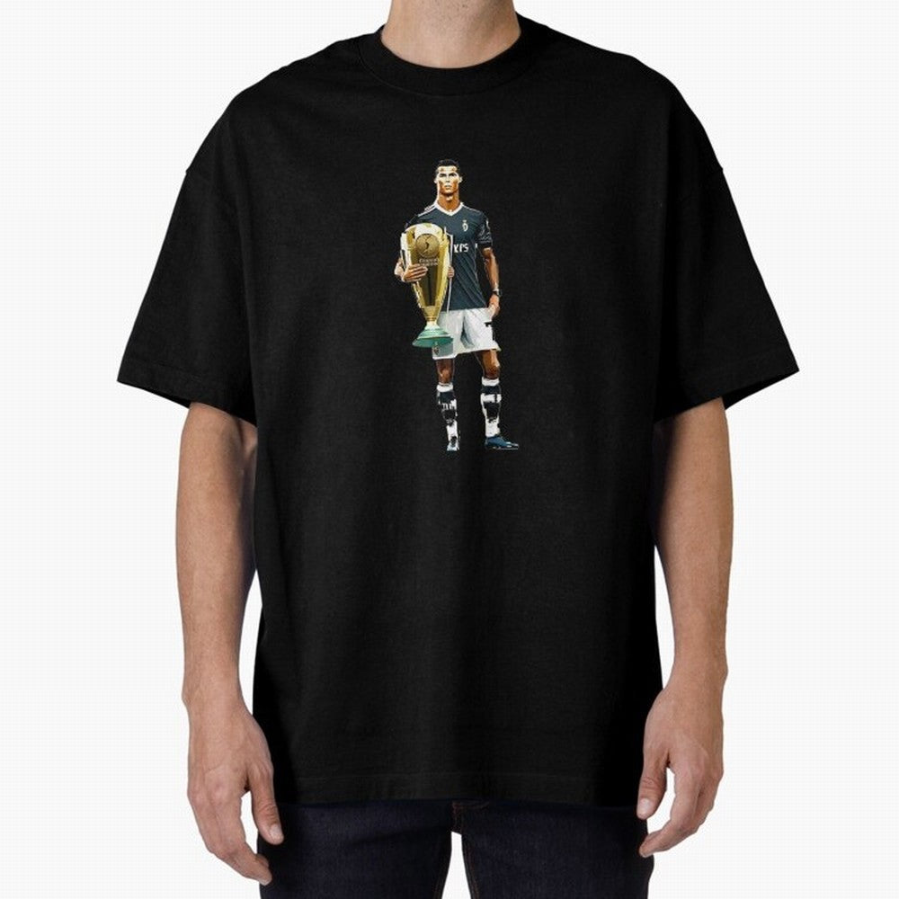 Cristiano Ronaldo CR7 Game Time Pixel Artwork Futbol Soccer Oversized T-Shirt Turn Football Passion into the FIFA World Cup 2026 USA Canada Mexico Journey through Mbappe and Neymar Highlights, Brazil, Portugal and Argentina Pride, Classic Soccer
