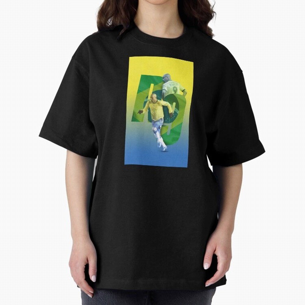 Ronaldo Luis Nazario de Lima Illustration Oversized T-Shirt Celebrate Football Heritage in FIFA World Cup 2026 Group Stage Inspired by Cristiano Ronaldo, Brazil, Portugal and Argentina Energy, Retro Football Energy, Iconic Rivalries, Trophy Chase