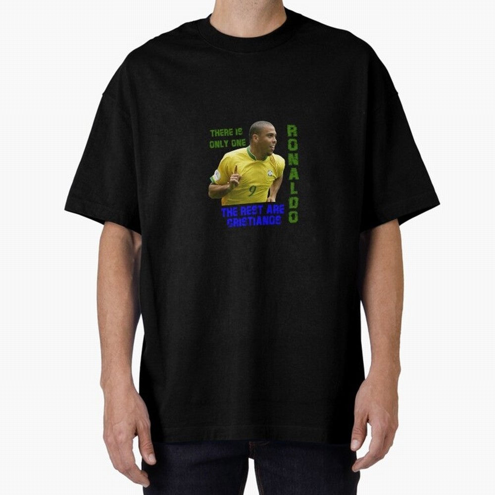 There is only one Ronaldo, the rest are Cristianos - Ronaldo Football Meme Oversized T-Shirt Celebrate National Team Dreams in FIFA World Cup 2026 Spirit, Built around France and Portugal, Haaland and Mbappe, Championship Spirit, Famous Goals,