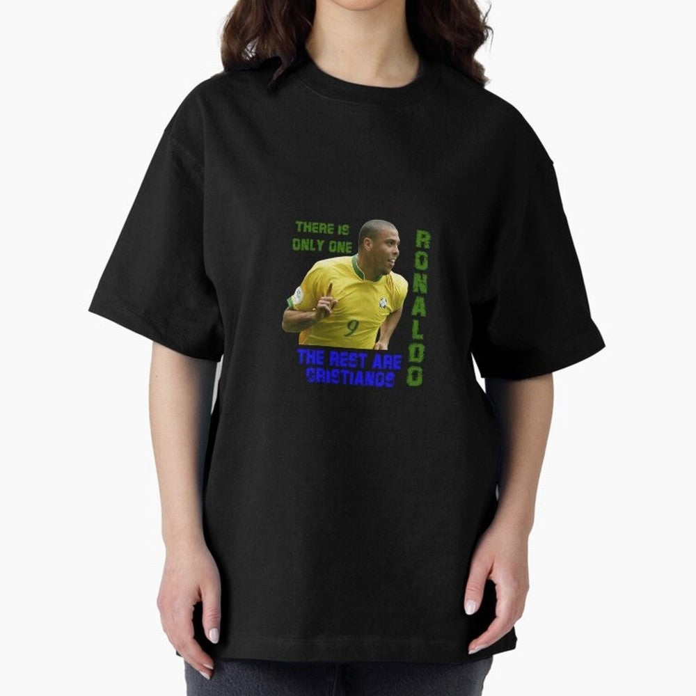 There is only one Ronaldo, the rest are Cristianos - Ronaldo Football Meme Oversized T-Shirt Celebrate National Team Dreams in FIFA World Cup 2026 Spirit, Built around France and Portugal, Haaland and Mbappe, Championship Spirit, Famous Goals,