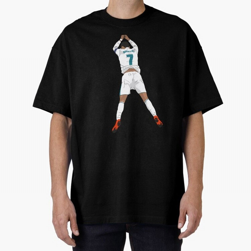 Cristiano Ronaldo Iconic Celebration Oversized T-Shirt Step into the FIFA World Cup 2026 USA Canada Mexico Journey through Cristiano Ronaldo Highlights, Portugal Pride, Football Passion, Legendary Performances, Festival Vibes and Supporter