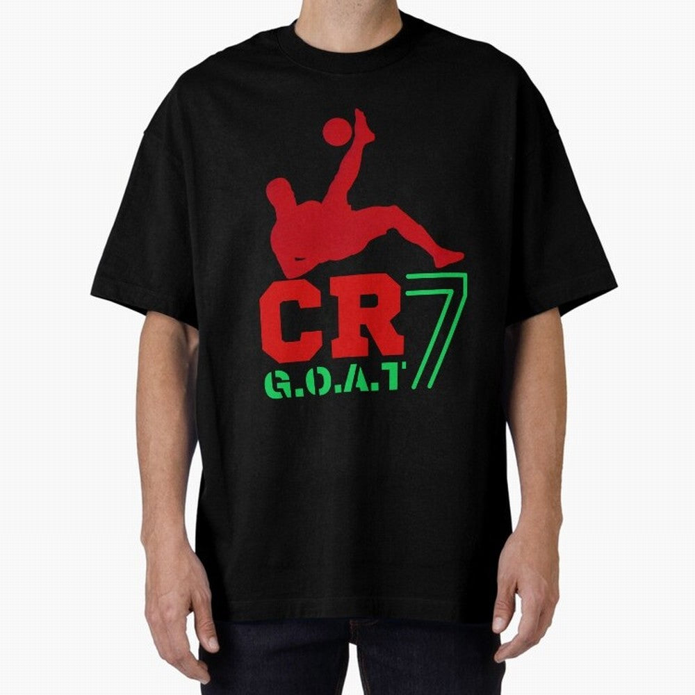CR7 G.O.A.T Oversized T-Shirt Wear the Spirit of Global Football Passion for FIFA World Cup 2026, Driven by Mbappe, Germany, Championship Spirit, Famous Goals, Roaring Crowds and International Football Unity; Created for Match Day Parties, Soccer