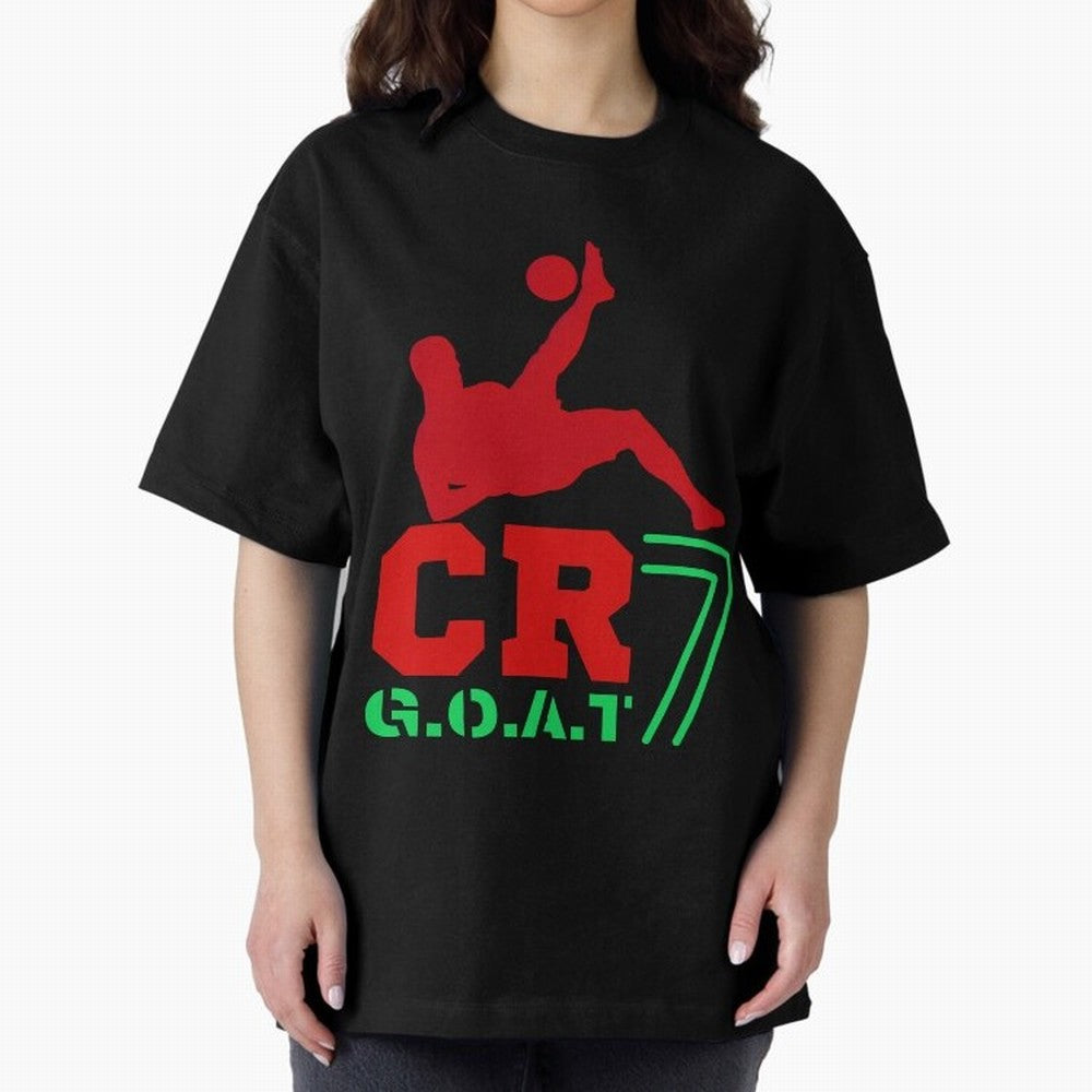 CR7 G.O.A.T Oversized T-Shirt Wear the Spirit of Global Football Passion for FIFA World Cup 2026, Driven by Mbappe, Germany, Championship Spirit, Famous Goals, Roaring Crowds and International Football Unity; Created for Match Day Parties, Soccer