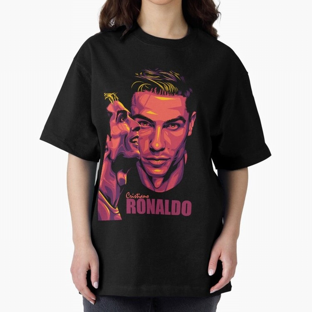 Cristiano Ronaldo Glow in the Dark Oversized T-Shirt Celebrate Unforgettable Nights in Global Football Passion for FIFA World Cup 2026 USA Canada Mexico, with CR7, Spain and Netherlands, Football Festival Excitement, Trophy Ambitions, Country
