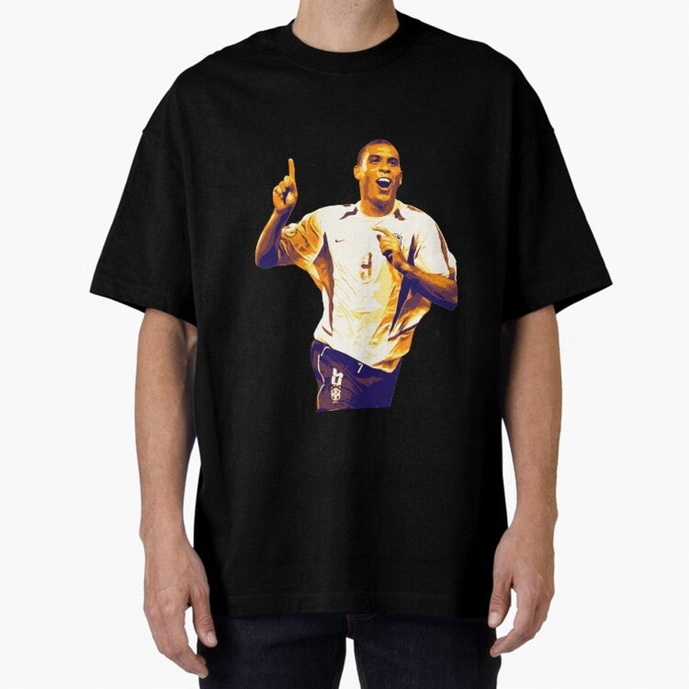 Ronaldo Naz¨¢rio brazil team Oversized T-Shirt Showcase the FIFA World Cup 2026 USA Canada Mexico Journey through Messi Highlights, England and Germany Pride, Soccer Culture, Superstar Moments, National Team Dreams and Competitive Fire; Perfect for