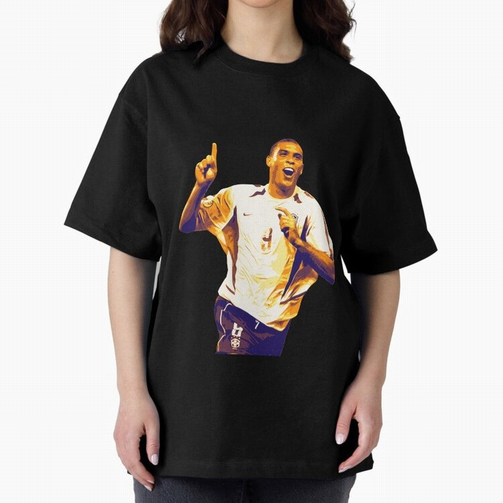 Ronaldo Naz¨¢rio brazil team Oversized T-Shirt Showcase the FIFA World Cup 2026 USA Canada Mexico Journey through Messi Highlights, England and Germany Pride, Soccer Culture, Superstar Moments, National Team Dreams and Competitive Fire; Perfect for