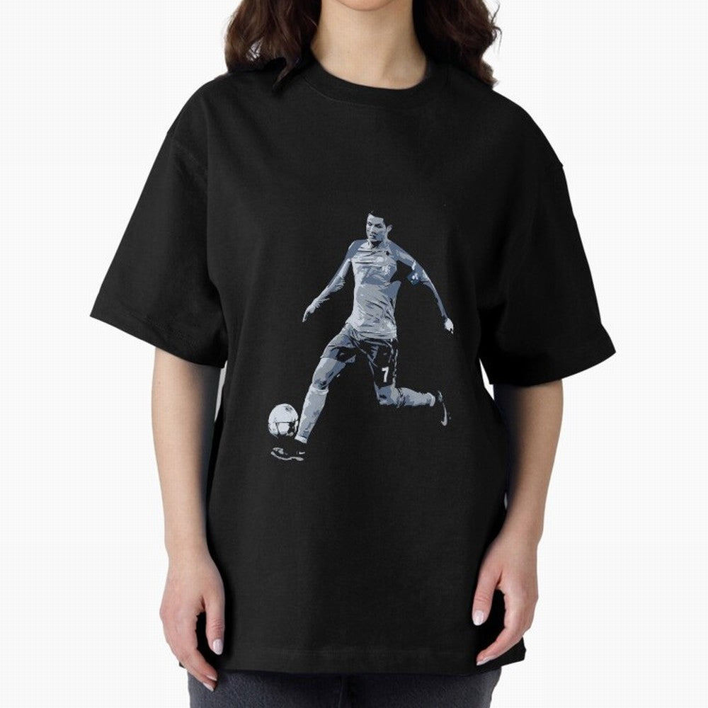 Soccer Football Art, Cristiano Ronaldo Oversized T-Shirt Wear the Spirit of FIFA World Cup 2026 for Fans of Messi, CR7 and Mbappe and England, France and Netherlands, Bringing Tournament Hype, Historic Matchups, Family Viewing Parties and Global
