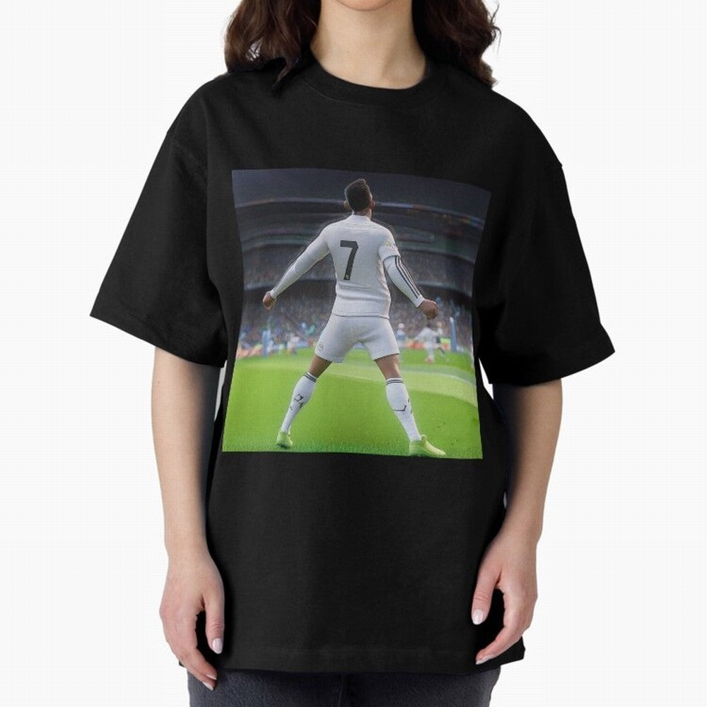Ronaldo caricature Oversized T-Shirt Celebrate the Stars of Global Football Passion for FIFA World Cup 2026, Connected to Haaland, Argentina, France and Brazil, Football Festival Excitement, Trophy Ambitions, Country Rivalries and Star Player Buzz;