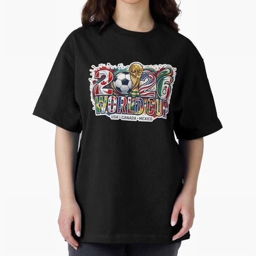 2026 World Cup International Futbol Football Soccer USA Canada Mexico Oversized T-Shirt Show Your Love for Global Football Passion for FIFA World Cup 2026, Made for Haaland and Mbappe, Argentina and Brazil, Tournament Hype, Historic Matchups,
