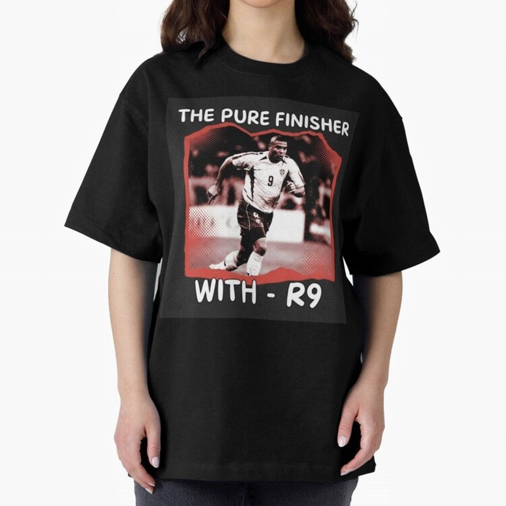 Ronaldo R9 The Pure Finisher Vintage Oversized T-Shirt Represent Football Lovers during FIFA World Cup 2026 USA Canada Mexico for Fans of Messi and Cristiano Ronaldo and Netherlands, Bringing Fan Favorite Moments, National Team Passion, Big Match