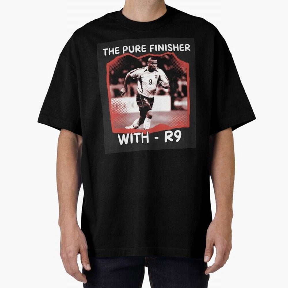 Ronaldo R9 The Pure Finisher Vintage Oversized T-Shirt Represent Football Lovers during FIFA World Cup 2026 USA Canada Mexico for Fans of Messi and Cristiano Ronaldo and Netherlands, Bringing Fan Favorite Moments, National Team Passion, Big Match