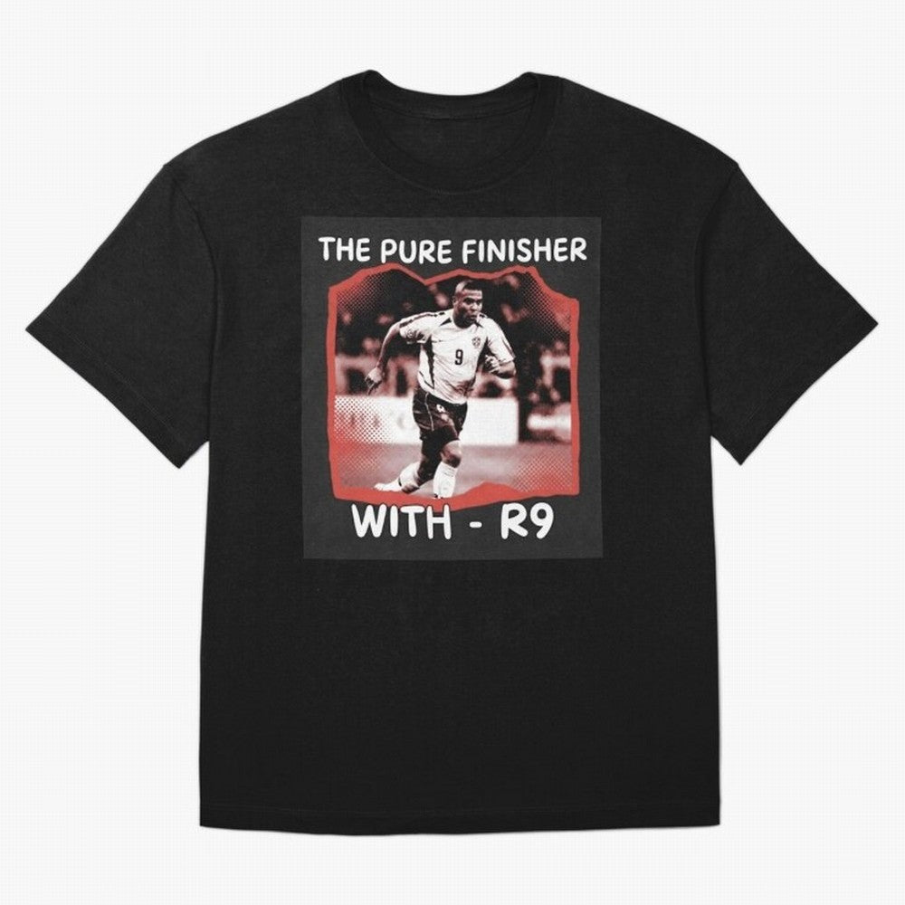 Ronaldo R9 The Pure Finisher Vintage Oversized T-Shirt Represent Football Lovers during FIFA World Cup 2026 USA Canada Mexico for Fans of Messi and Cristiano Ronaldo and Netherlands, Bringing Fan Favorite Moments, National Team Passion, Big Match