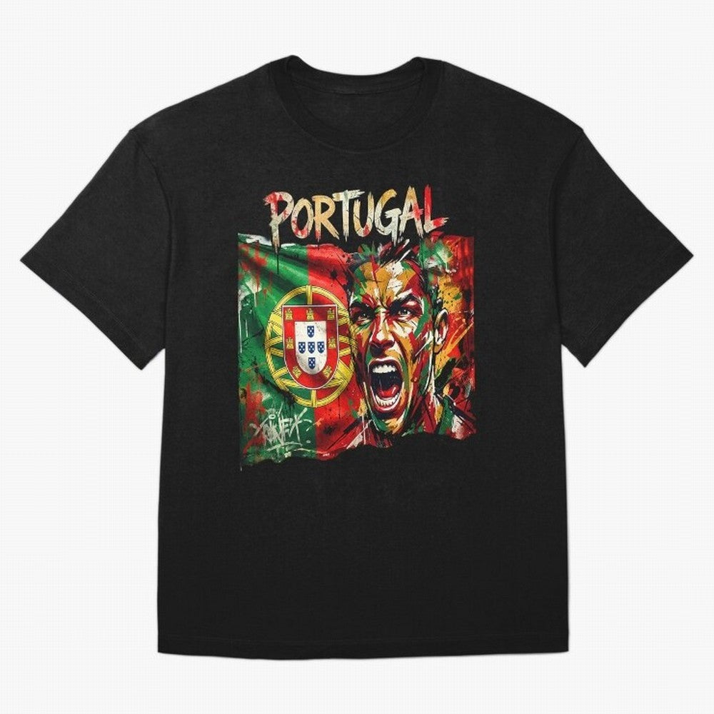 PORTUGAL FOOTBALL TEAM Oversized T-Shirt Fuel FIFA World Cup 2026 USA Canada Mexico Spirit, Centered on Spain, Neymar, Vintage Soccer Flavor, Modern Football Stars, National Flags and Final Night Emotion; Created for Match Day Parties, Soccer