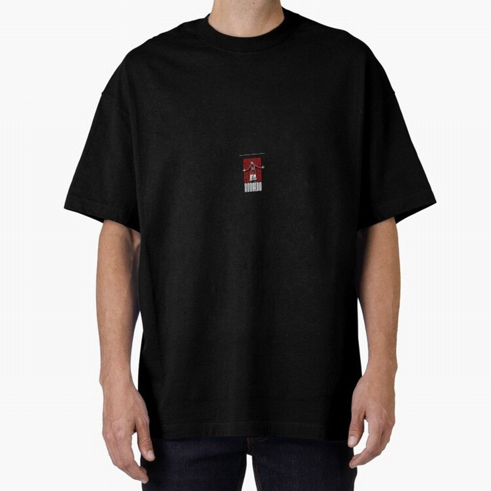 Ronaldo sticker Oversized T-Shirt Show Support during Match Day Hype around FIFA World Cup 2026, Mbappe and Neymar, Argentina and Brazil, Global Supporter Spirit, Legendary Goals, National Colors and Tournament Celebration; Ideal for Fans Who