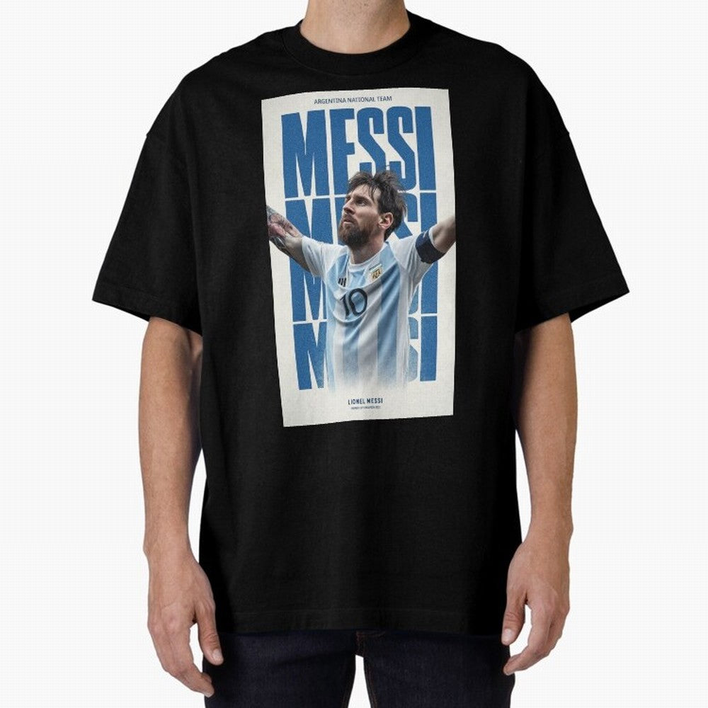 Messi Champion Graphic Oversized T-Shirt Celebrate Football Heritage in the FIFA World Cup 2026 Group Stage Journey through Messi Highlights, Argentina, France and Brazil Pride, Classic Soccer Heritage, Championship Pressure, Fan Loyalty and