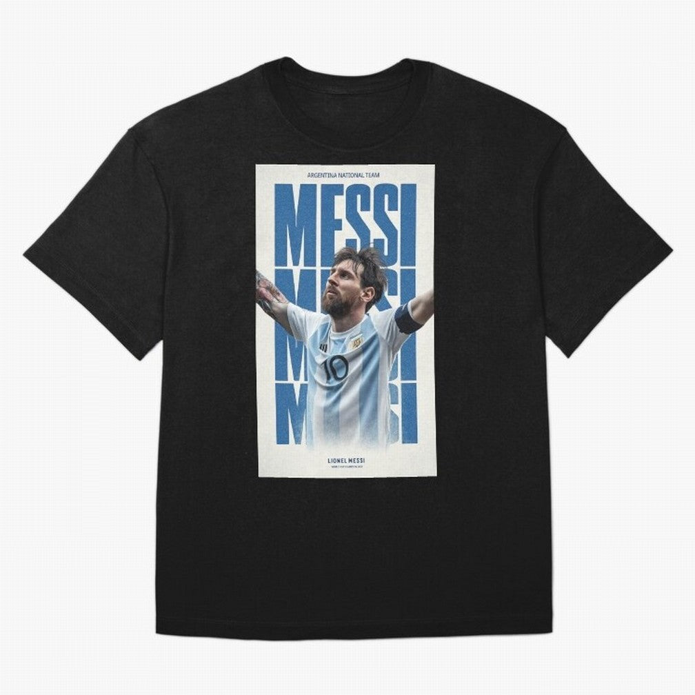Messi Champion Graphic Oversized T-Shirt Celebrate Football Heritage in the FIFA World Cup 2026 Group Stage Journey through Messi Highlights, Argentina, France and Brazil Pride, Classic Soccer Heritage, Championship Pressure, Fan Loyalty and