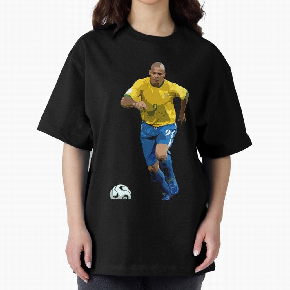 Ronaldo Nazario Oversized T-Shirt Bring Trophy Dreams to Global Football Passion for FIFA World Cup 2026 USA Canada Mexico, Driven by Neymar, Haaland and Cristiano Ronaldo, France, Football History, Final Match Energy, Crowd Noise and Once in a