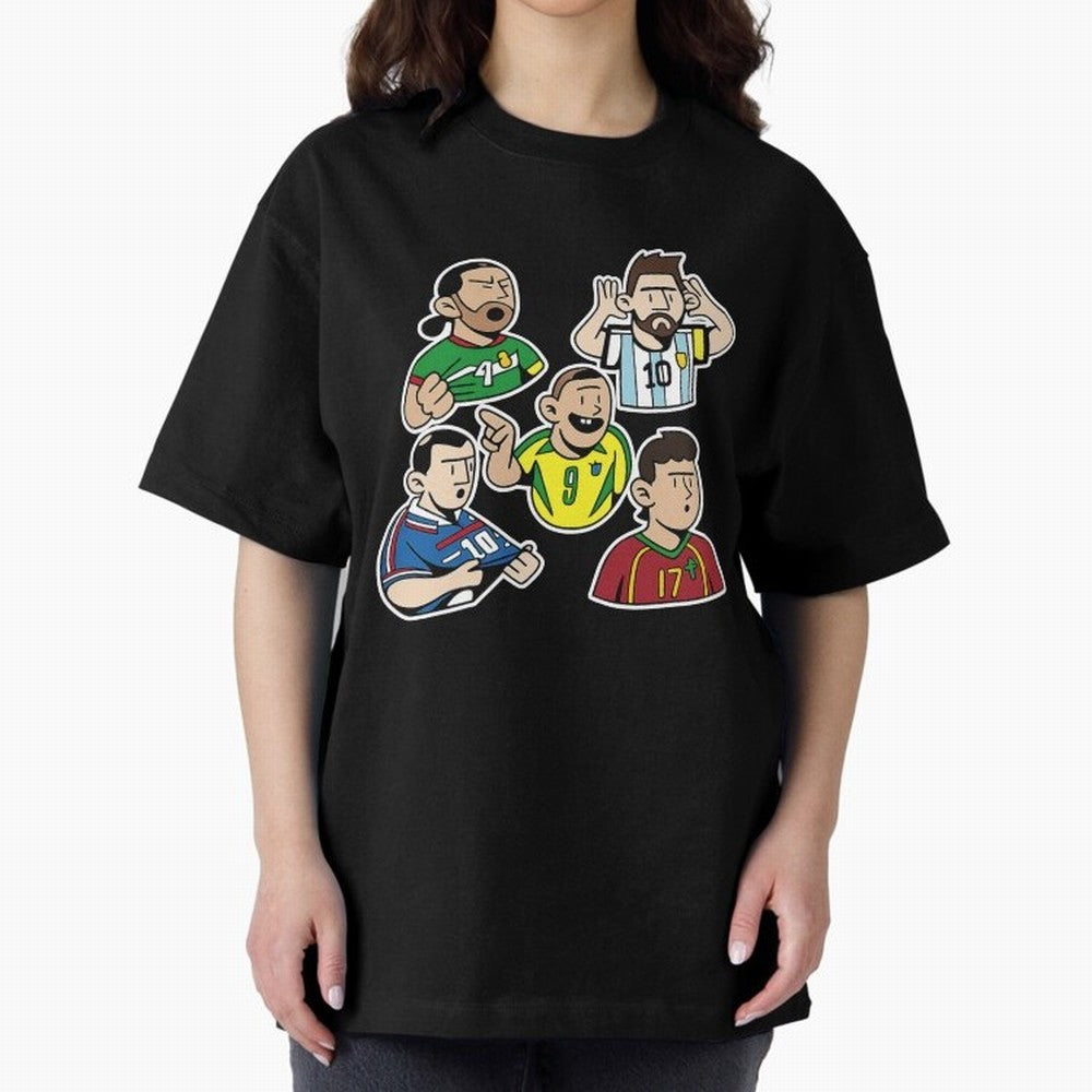 Soccer players Oversized T-Shirt Share Global Football Passion for FIFA World Cup 2026, Featuring Mbappe, Portugal, Spain and Germany, Supporter Pride, Iconic Celebrations, Legendary Names and Global Match Day Energy; Created for Match Day Parties,