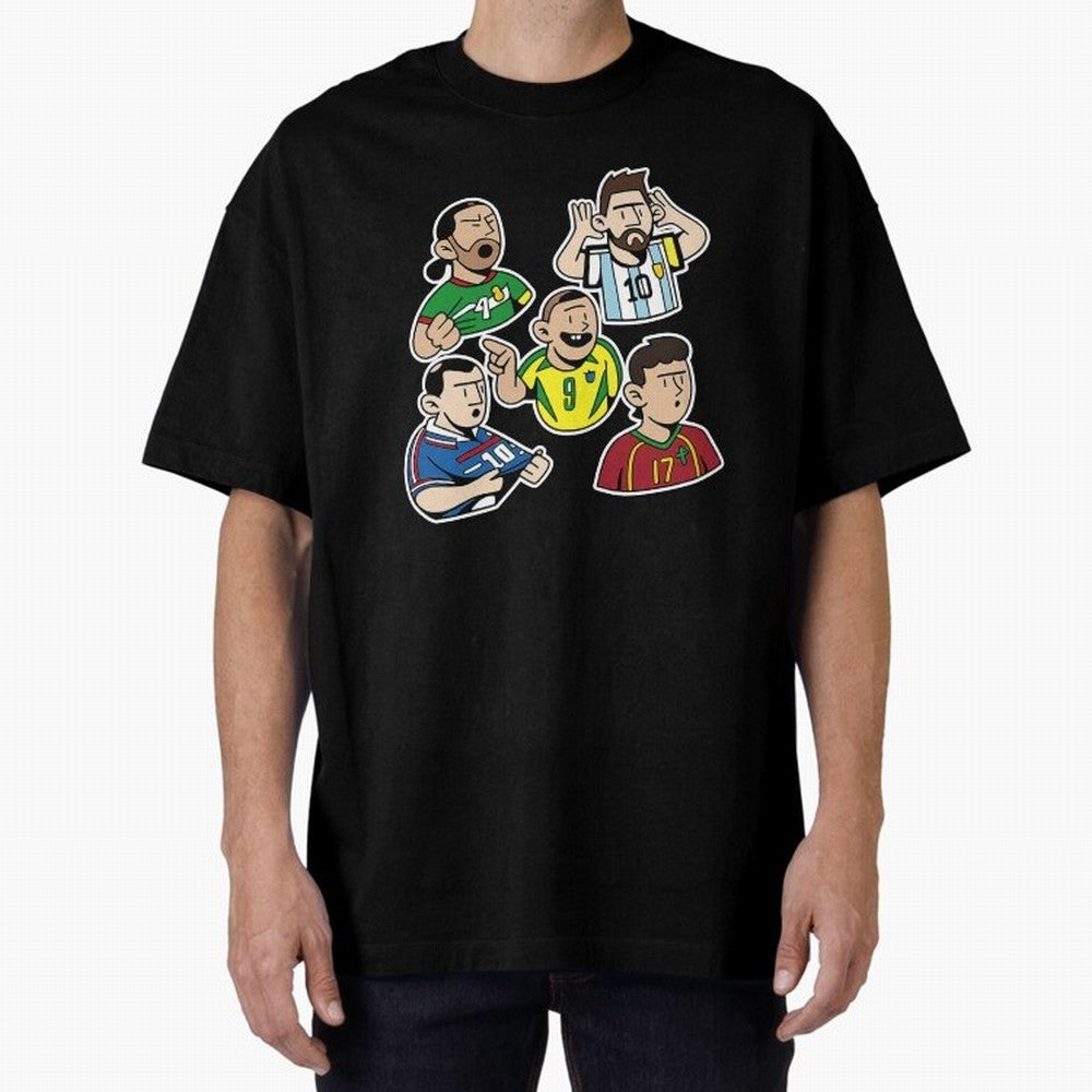 Soccer players Oversized T-Shirt Share Global Football Passion for FIFA World Cup 2026, Featuring Mbappe, Portugal, Spain and Germany, Supporter Pride, Iconic Celebrations, Legendary Names and Global Match Day Energy; Created for Match Day Parties,