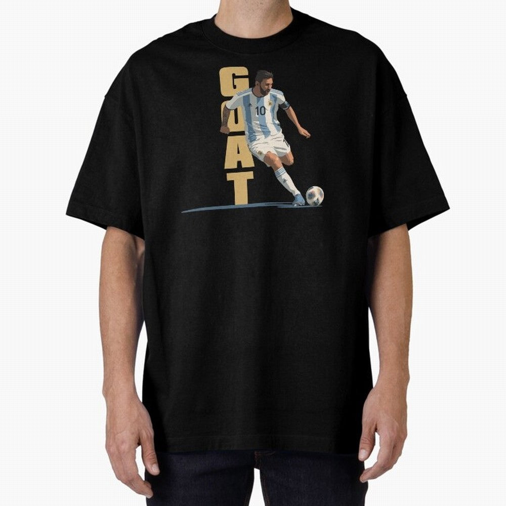 Messi in action GOAT Minimalist Graphic Oversized T-Shirt Bring International Match Energy to Global Football Passion for FIFA World Cup 2026, Built around Messi and Cristiano Ronaldo, Netherlands, Football Passion, Legendary Performances, Festival