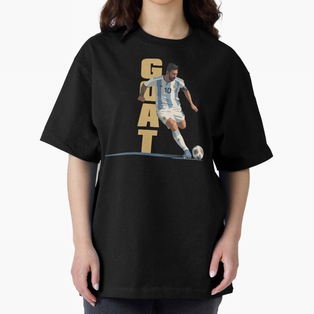 Messi in action GOAT Minimalist Graphic Oversized T-Shirt Bring International Match Energy to Global Football Passion for FIFA World Cup 2026, Built around Messi and Cristiano Ronaldo, Netherlands, Football Passion, Legendary Performances, Festival