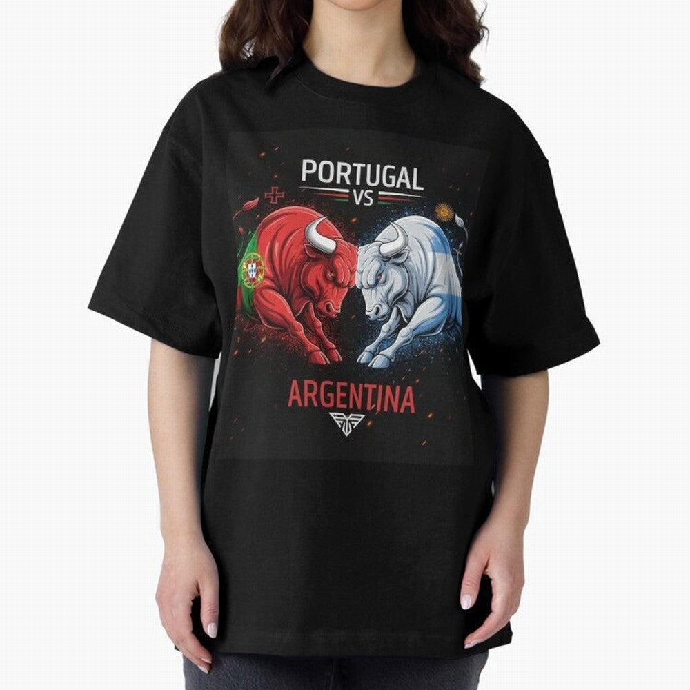 Messi vs Ronaldo Oversized T-Shirt Enjoy FIFA World Cup 2026 USA Canada Mexico Filled with Neymar, Haaland and Cristiano Ronaldo, Argentina and Brazil Energy, Fan Favorite Moments, National Team Passion, Big Match Drama and Soccer History; Perfect