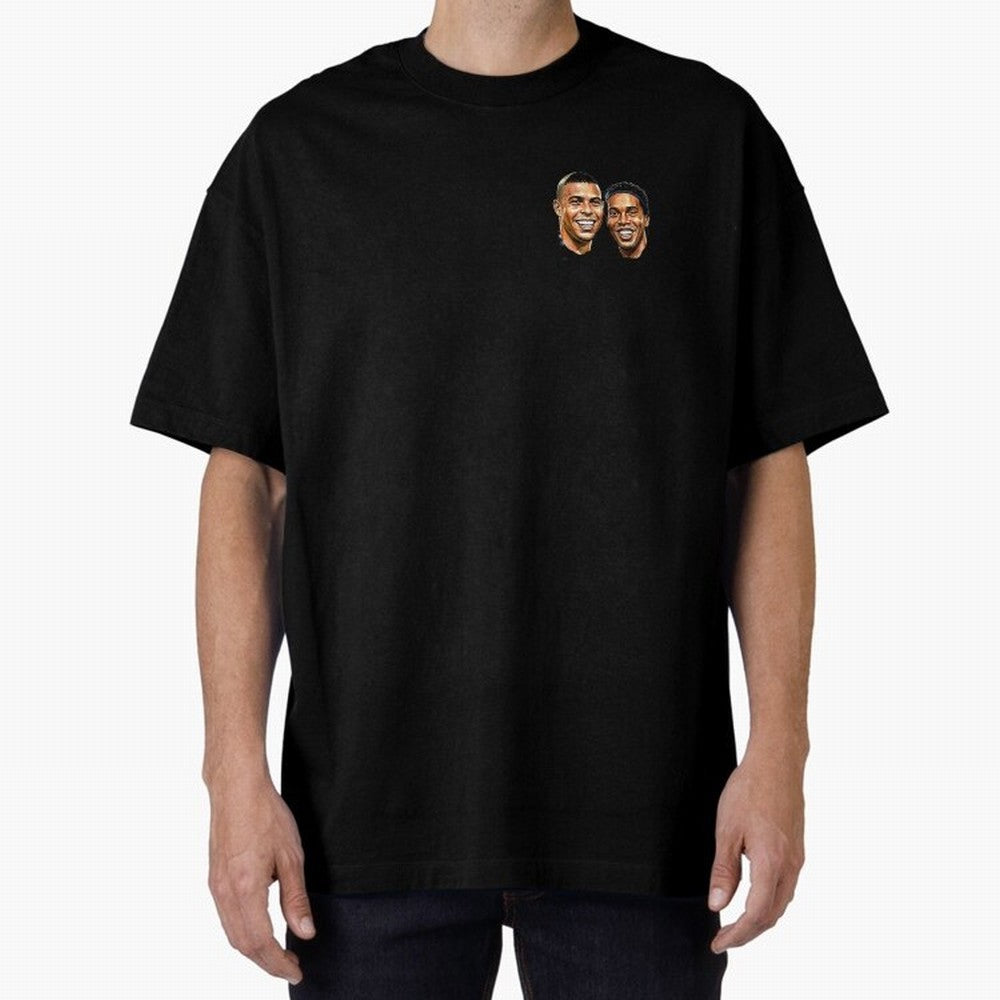 Ronaldo & Ronaldinho: The Legends of Brazil Joga Bonito Oversized T-Shirt Feel the Trophy Chase of Global Football Passion for FIFA World Cup 2026 USA Canada Mexico, with Neymar, Haaland and Cristiano Ronaldo, England and Germany, Champion Mindset,