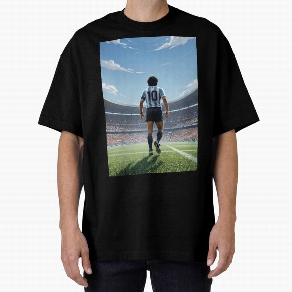 Diego Maradona Oversized T-Shirt Show Your Stadium Side during Match Day Hype around FIFA World Cup 2026 USA Canada Mexico, Haaland and Mbappe, France and Portugal, Classic Soccer Heritage, Championship Pressure, Fan Loyalty and International
