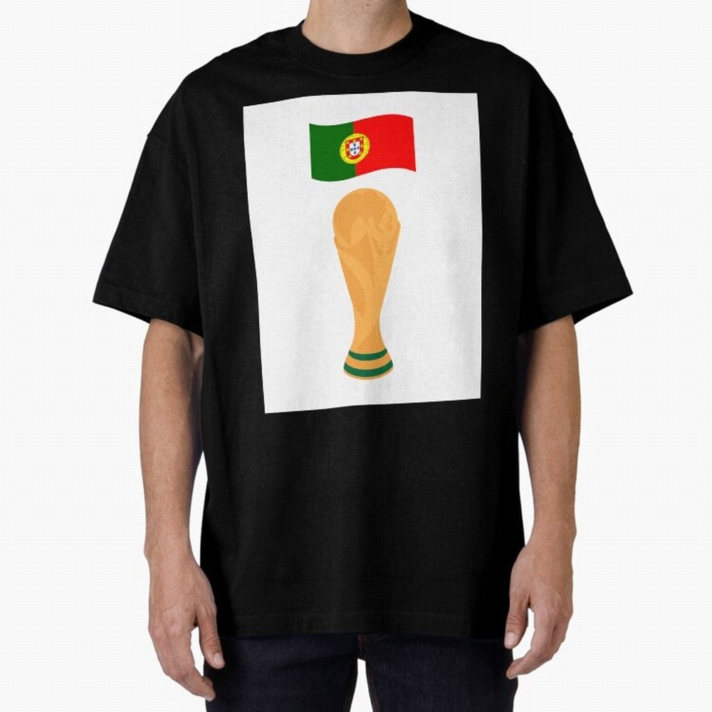 Portugal Football Fan T-Shirt Oversized T-Shirt Remember Iconic Moments from FIFA World Cup 2026 USA Canada Mexico for Fans of Haaland and Mbappe and Argentina, France and Brazil, Bringing Tournament Hype, Historic Matchups, Family Viewing Parties