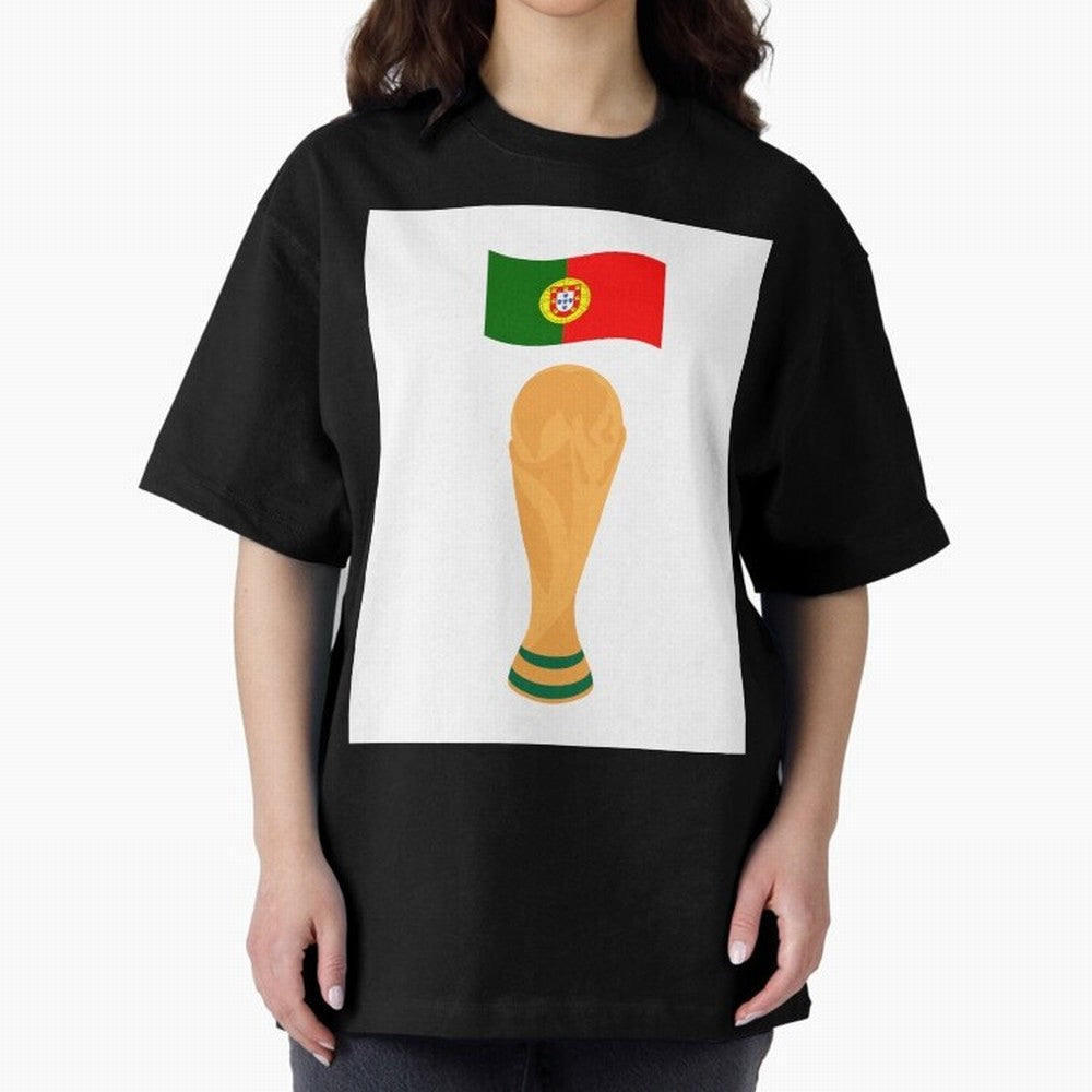 Portugal Football Fan T-Shirt Oversized T-Shirt Remember Iconic Moments from FIFA World Cup 2026 USA Canada Mexico for Fans of Haaland and Mbappe and Argentina, France and Brazil, Bringing Tournament Hype, Historic Matchups, Family Viewing Parties