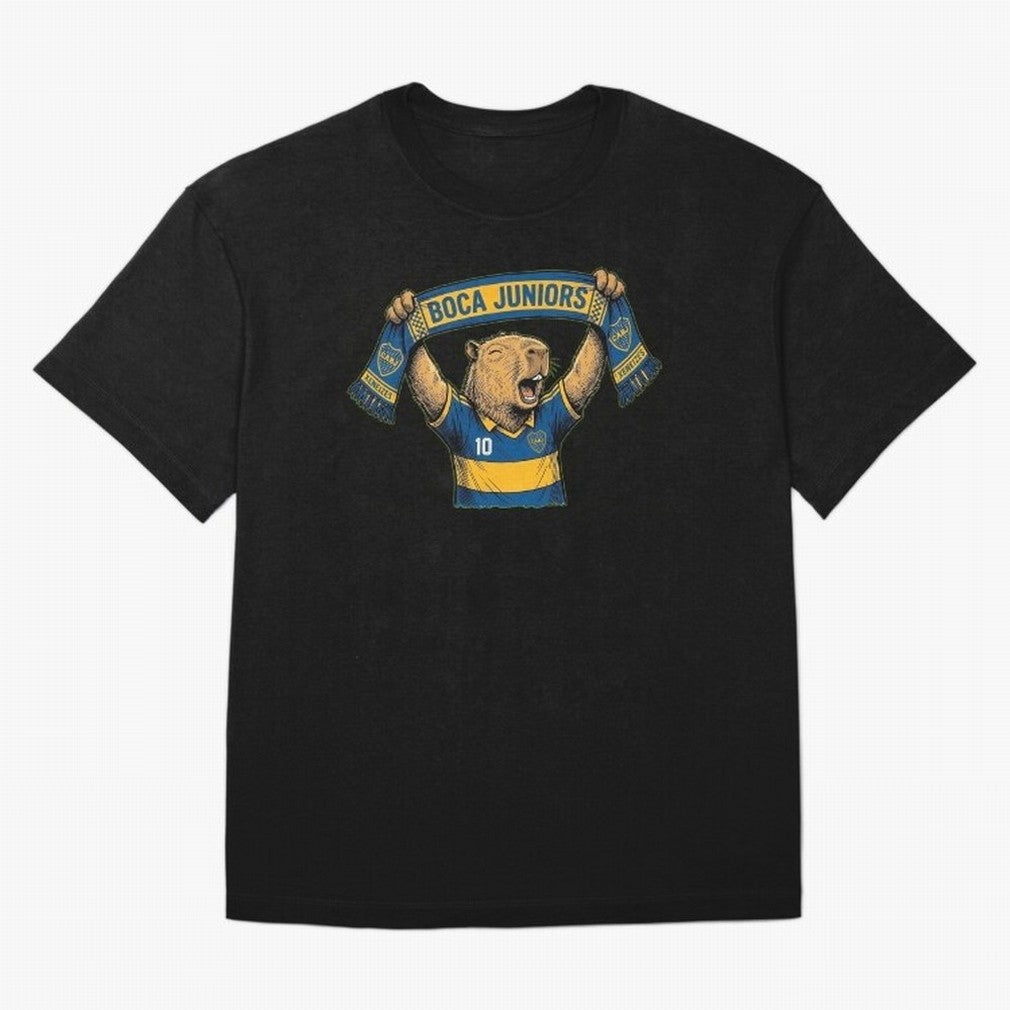 Capybara Boca Juniors Fan ¨C Funny Soccer Sticker Oversized T-Shirt Bring Match Day Fire to the FIFA World Cup 2026 USA Canada Mexico Journey through Messi, CR7 and Mbappe Highlights, France Pride, Classic Soccer Heritage, Championship Pressure,