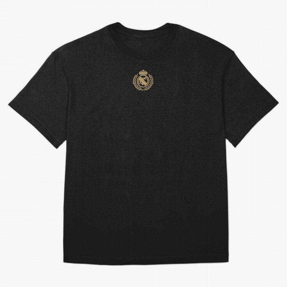REAL MADRID GOLDEN EMBROIDERY Oversized T-Shirt Stand Out with Spirit from Match Day Hype around FIFA World Cup 2026 USA Canada Mexico, Messi, CR7 and Mbappe, Brazil, Sports Nostalgia, International Competition, Famous Players and Unforgettable