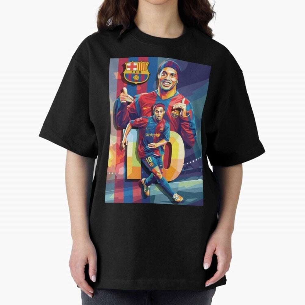 Ronaldinho Oversized T-Shirt Honor Champions and Dreams in FIFA World Cup 2026 USA Canada Mexico Capturing Cristiano Ronaldo, Brazil Energy, Classic Soccer Heritage, Championship Pressure, Fan Loyalty and International Pride; Perfect for People Who