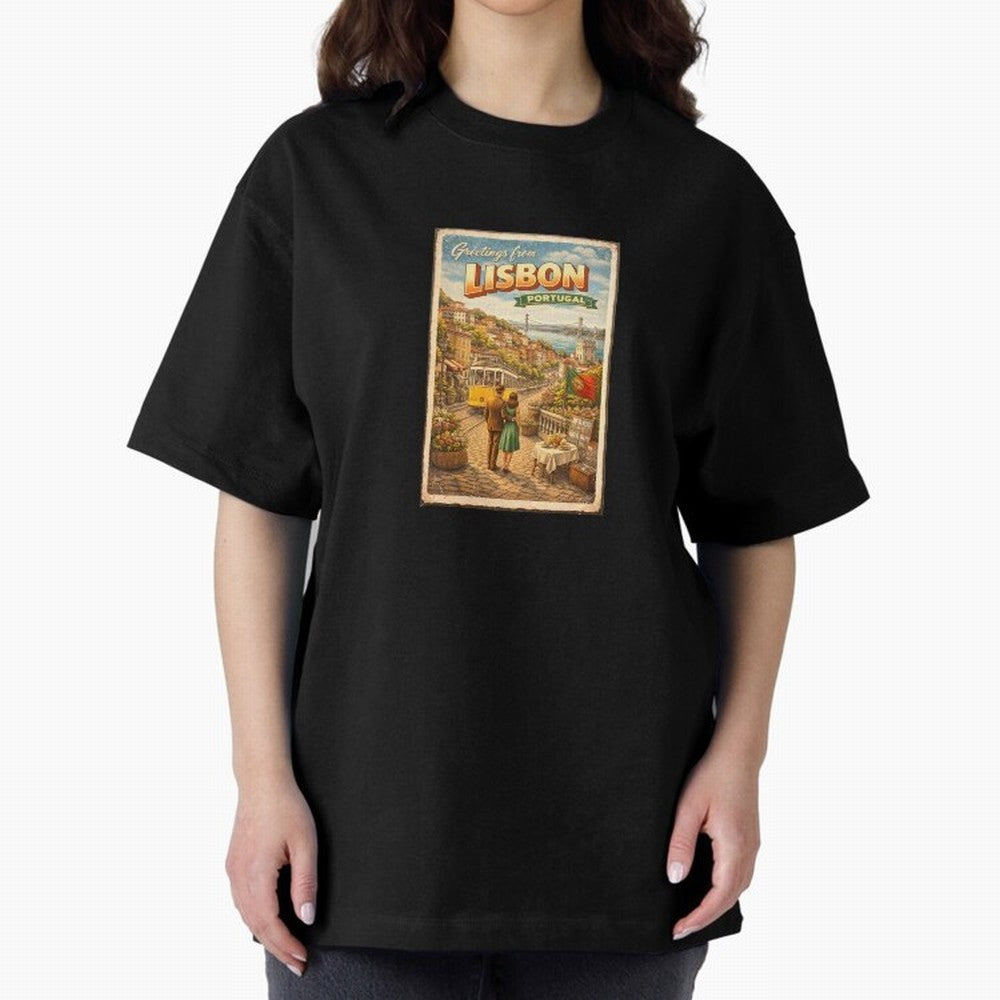 lisbon Oversized T-Shirt Back Your Heroes with FIFA World Cup 2026 Group Stage for Fans of CR7 and Argentina, Bringing Stadium Memories, Football Loyalty, International Chants and Championship Tradition; Great for Supporters Who Love Legendary