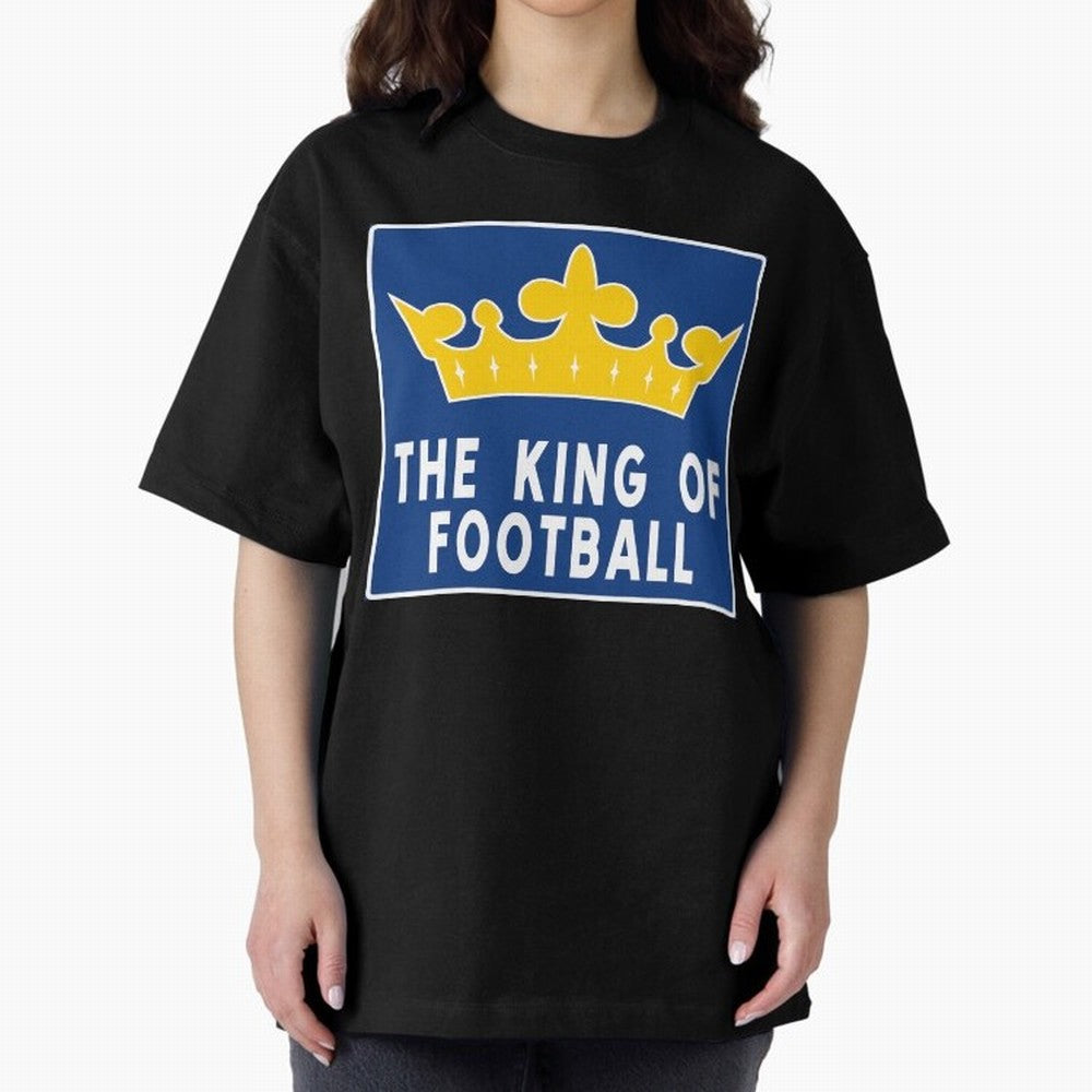 The King of Football Oversized T-Shirt Celebrate Football Dreams Across FIFA World Cup 2026 Group Stage for Fans of Messi, Neymar and Mbappe and Spain and Netherlands, Bringing Sports Nostalgia, International Competition, Famous Players and