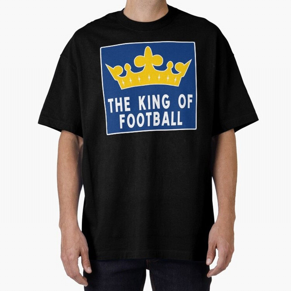 The King of Football Oversized T-Shirt Celebrate Football Dreams Across FIFA World Cup 2026 Group Stage for Fans of Messi, Neymar and Mbappe and Spain and Netherlands, Bringing Sports Nostalgia, International Competition, Famous Players and