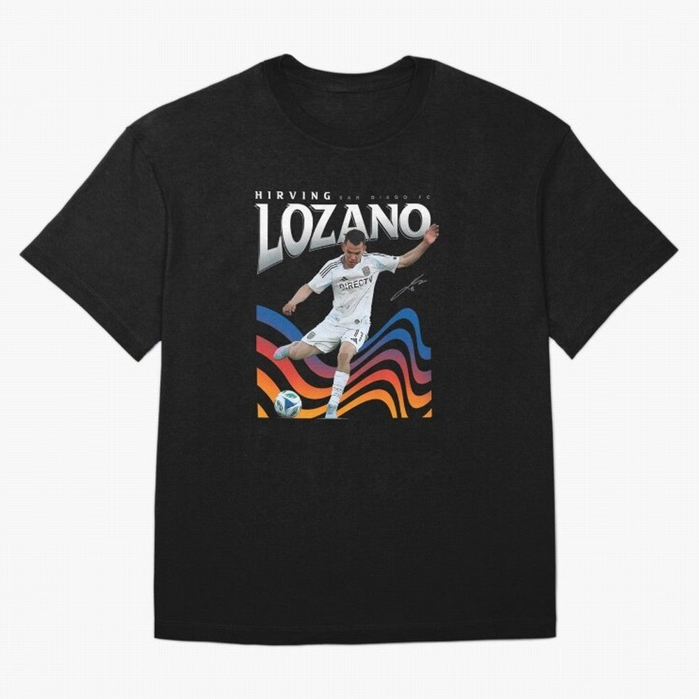 Hirving Lozano San Diego Oversized T-Shirt Capture FIFA World Cup 2026 Group Stage for Fans of Haaland and Spain and Netherlands, Bringing Vintage Soccer Flavor, Modern Football Stars, National Flags and Final Night Emotion; Ideal for Fans Who