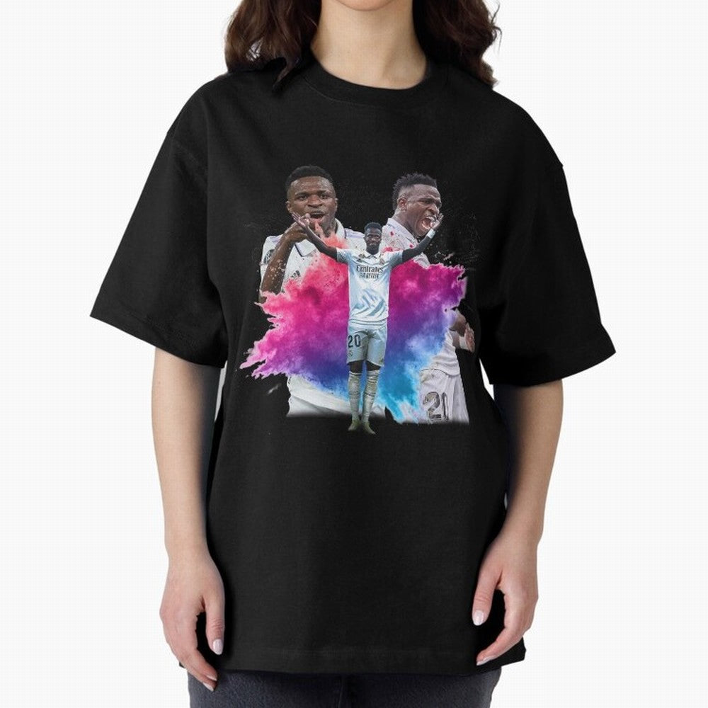 Fanart Vinicius Junior Merch Oversized T-Shirt Bring Trophy Dreams to the FIFA World Cup 2026 Group Stage Journey through Mbappe and Neymar Highlights, Portugal, Spain and Germany Pride, Classic Soccer Heritage, Championship Pressure, Fan Loyalty