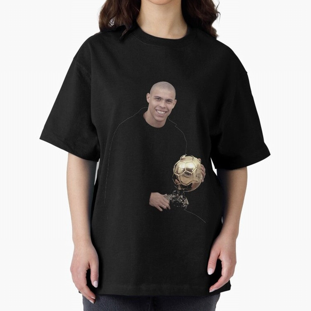 Ronaldo Iconic Ballon d¡¯Or Football Art Oversized T-Shirt Capture Stadium Memories from Global Football Passion for FIFA World Cup 2026 USA Canada Mexico, Filled with Neymar, Argentina, France and Brazil, Game Day Rituals, Football Legends,
