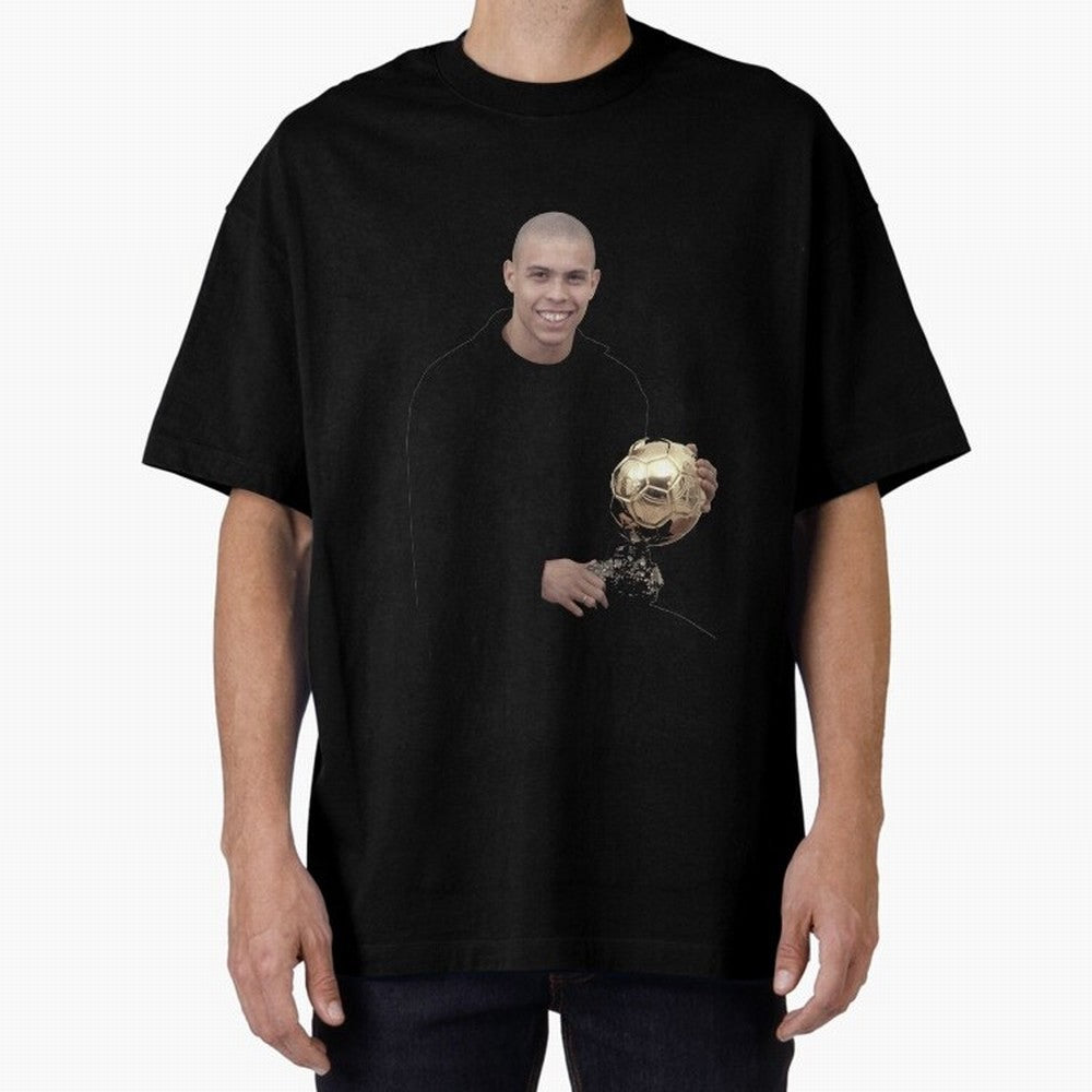 Ronaldo Iconic Ballon d¡¯Or Football Art Oversized T-Shirt Capture Stadium Memories from Global Football Passion for FIFA World Cup 2026 USA Canada Mexico, Filled with Neymar, Argentina, France and Brazil, Game Day Rituals, Football Legends,
