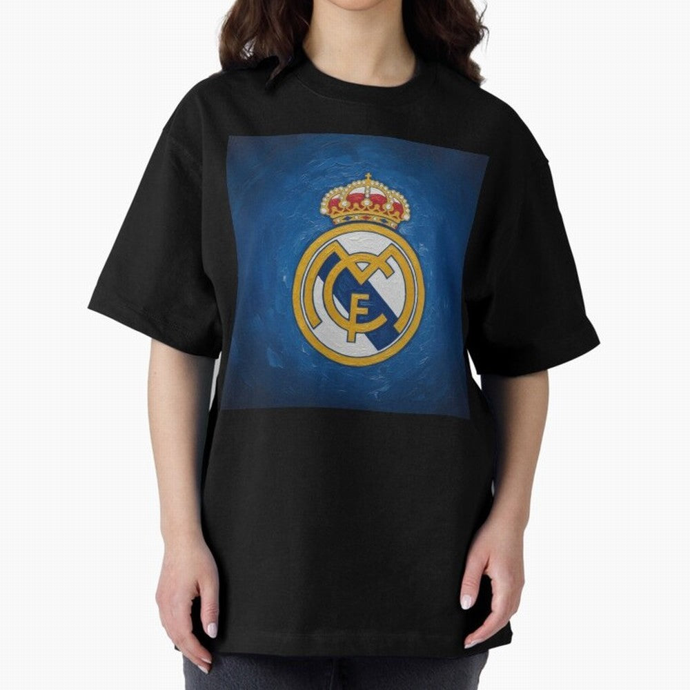 Real Madrid FC - Painting Oversized T-Shirt Celebrate Unforgettable Nights in Global Football Passion for FIFA World Cup 2026, Capturing Mbappe, Argentina and Brazil, Stadium Chants, National Pride, Trophy Dreams and Unforgettable Football