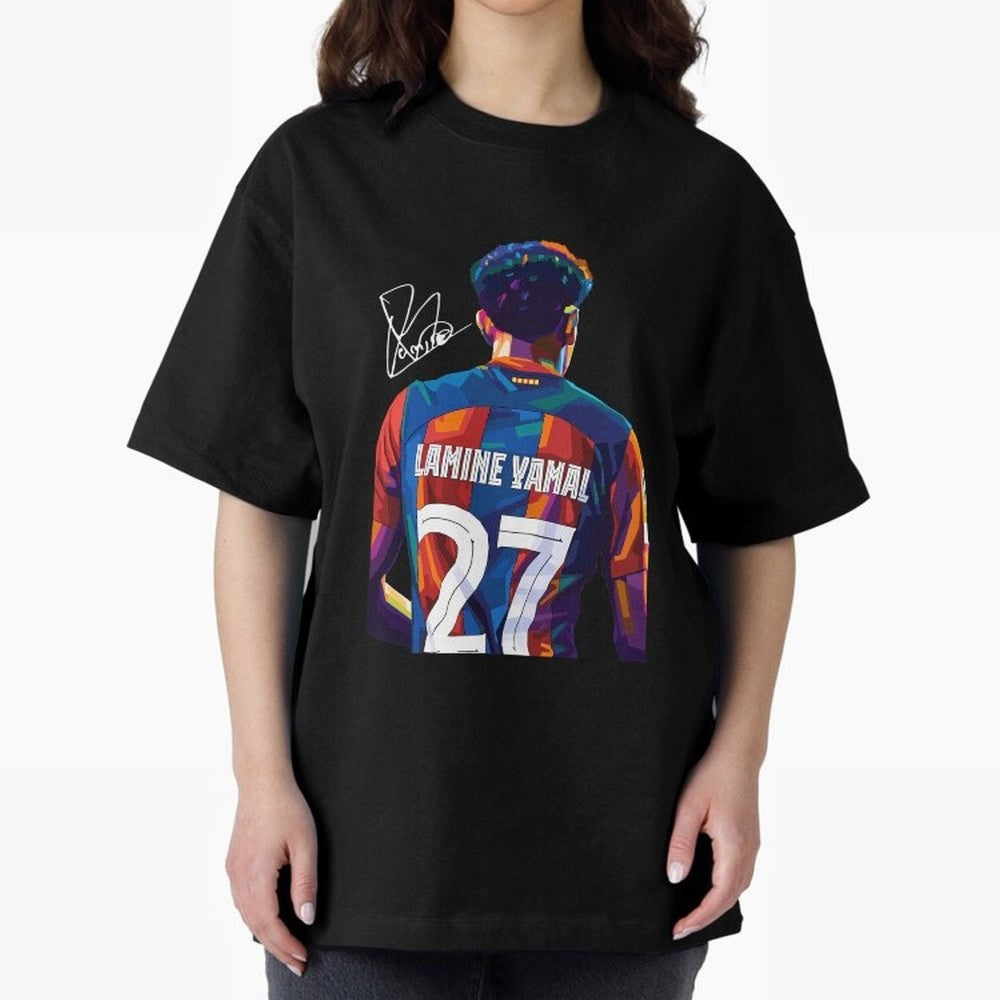 Lamine Yamal Football Player Oversized T-Shirt Fuel the Hype around FIFA World Cup 2026 for Fans of CR7 and Portugal, Spain and Germany, Bringing Match Day Excitement, Supporter Culture, Golden Goals and Global Football Passion; Ideal for