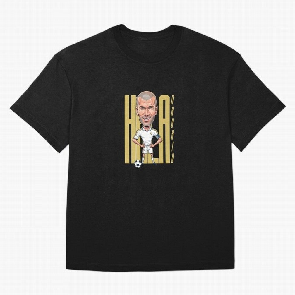 Caricature of Zin¨¦dine Zidane Hala Madrid Oversized T-Shirt Celebrate Golden Goal Energy in FIFA World Cup 2026 USA Canada Mexico Inspired by Mbappe, Netherlands Energy, Tournament Hype, Historic Matchups, Family Viewing Parties and Global Sports